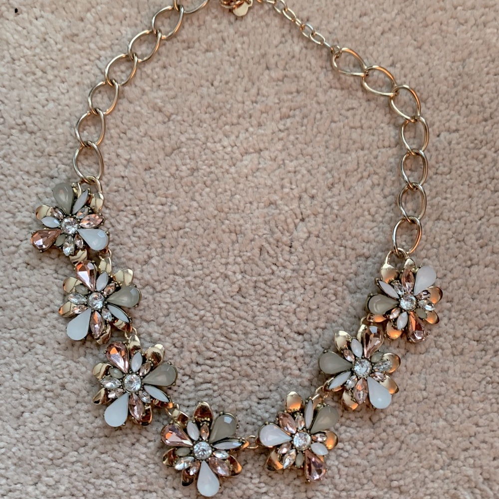 Gold Flowered Statement Necklace